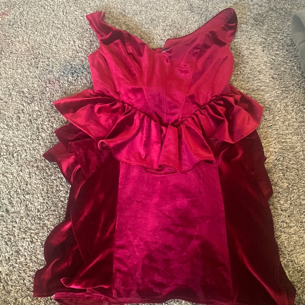 Never worn asos cranberry colored mini dress